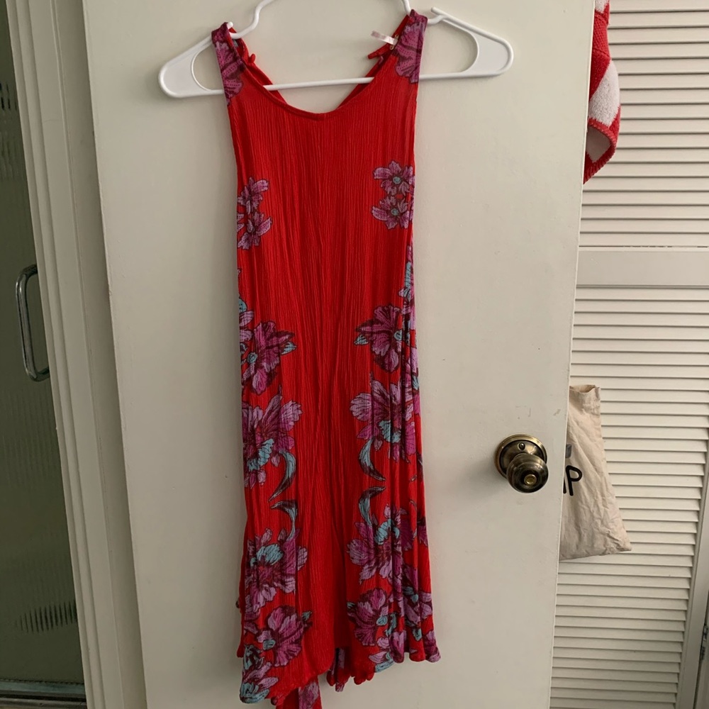 Free People red and flowery dress